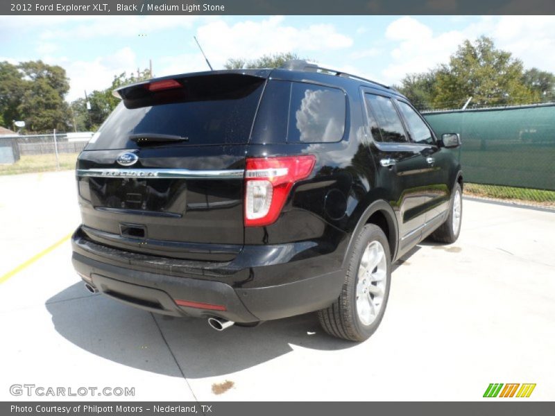 Black / Medium Light Stone 2012 Ford Explorer XLT