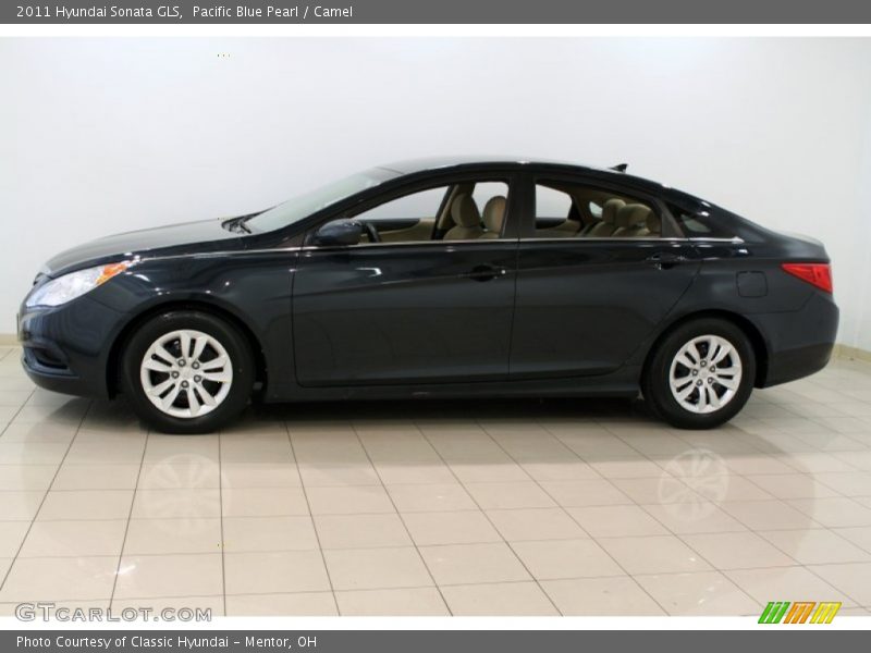 Pacific Blue Pearl / Camel 2011 Hyundai Sonata GLS