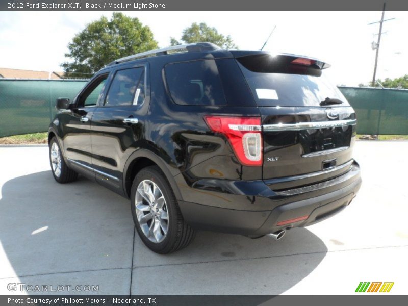 Black / Medium Light Stone 2012 Ford Explorer XLT