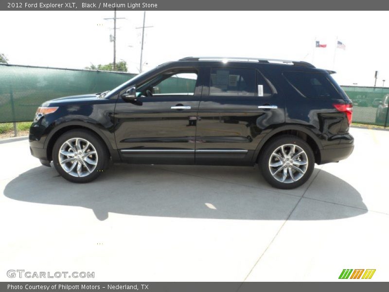Black / Medium Light Stone 2012 Ford Explorer XLT