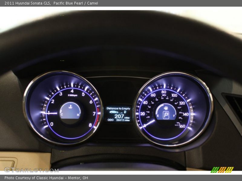 Pacific Blue Pearl / Camel 2011 Hyundai Sonata GLS