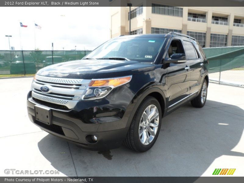 Black / Medium Light Stone 2012 Ford Explorer XLT