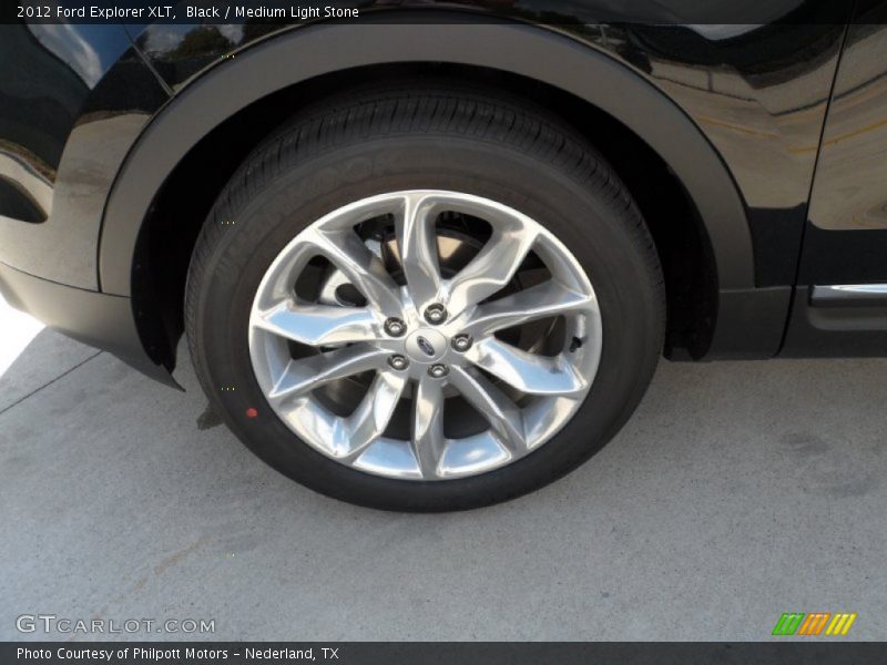 Black / Medium Light Stone 2012 Ford Explorer XLT