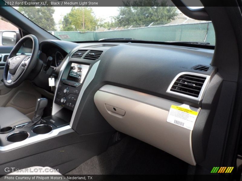 Black / Medium Light Stone 2012 Ford Explorer XLT