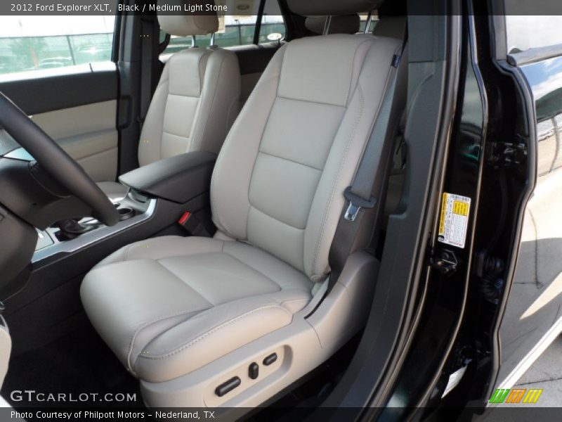 Black / Medium Light Stone 2012 Ford Explorer XLT