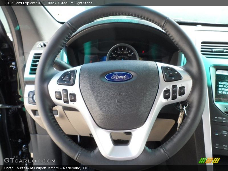 Black / Medium Light Stone 2012 Ford Explorer XLT