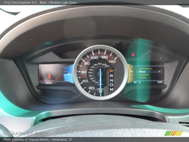 Black / Medium Light Stone 2012 Ford Explorer XLT