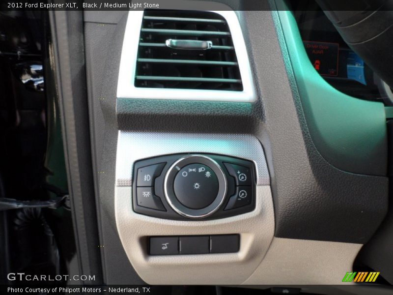 Black / Medium Light Stone 2012 Ford Explorer XLT