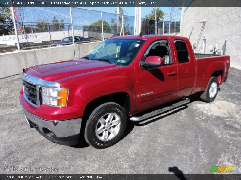 Sport Dark Red Metallic / Ebony Black 2007 GMC Sierra 1500 SLT Extended Cab 4x4
