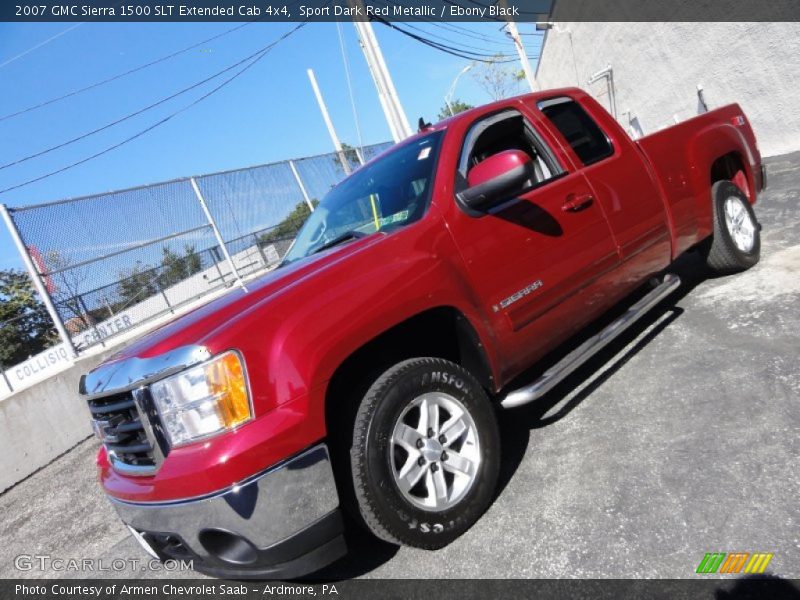 Sport Dark Red Metallic / Ebony Black 2007 GMC Sierra 1500 SLT Extended Cab 4x4