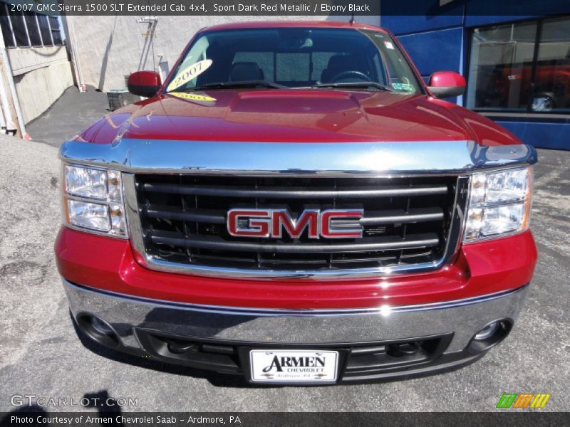 Sport Dark Red Metallic / Ebony Black 2007 GMC Sierra 1500 SLT Extended Cab 4x4