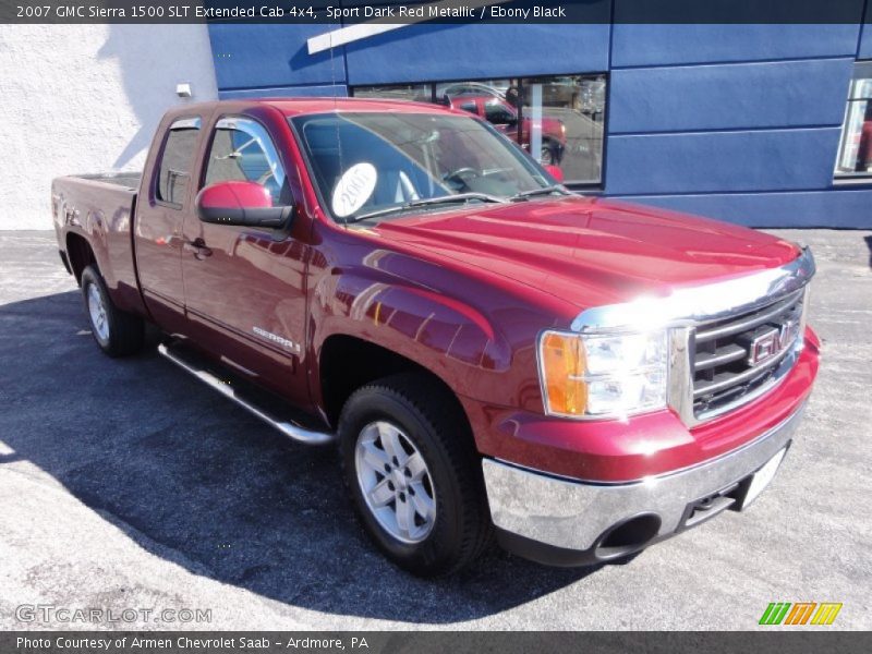 Sport Dark Red Metallic / Ebony Black 2007 GMC Sierra 1500 SLT Extended Cab 4x4