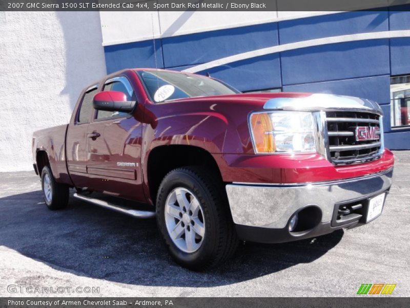 Sport Dark Red Metallic / Ebony Black 2007 GMC Sierra 1500 SLT Extended Cab 4x4
