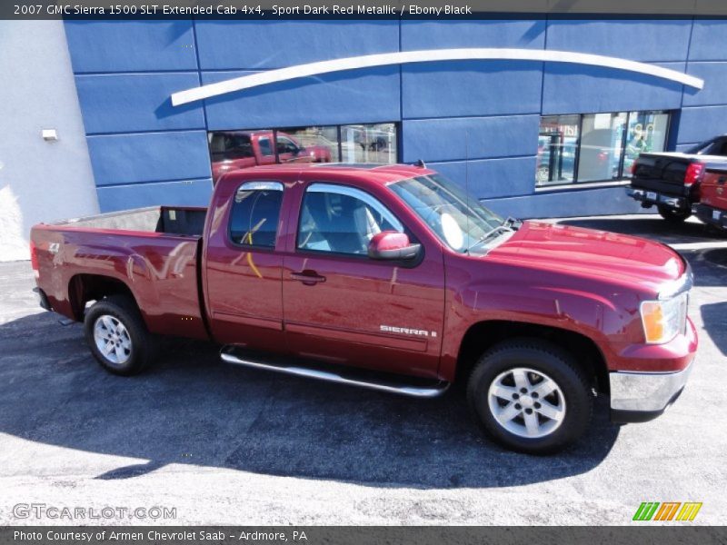 Sport Dark Red Metallic / Ebony Black 2007 GMC Sierra 1500 SLT Extended Cab 4x4