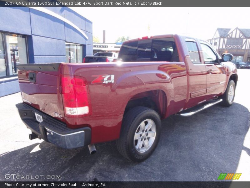 Sport Dark Red Metallic / Ebony Black 2007 GMC Sierra 1500 SLT Extended Cab 4x4