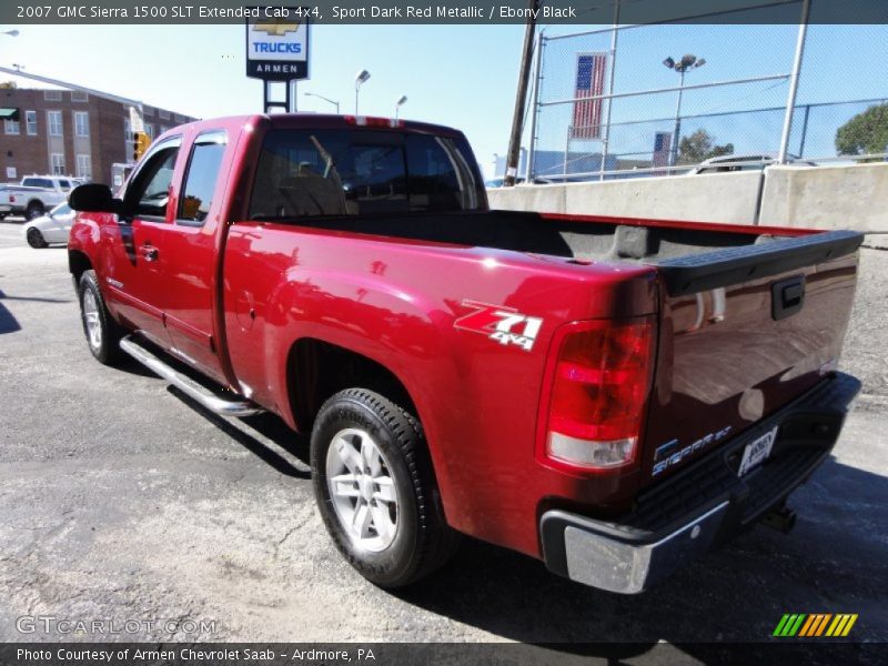 Sport Dark Red Metallic / Ebony Black 2007 GMC Sierra 1500 SLT Extended Cab 4x4