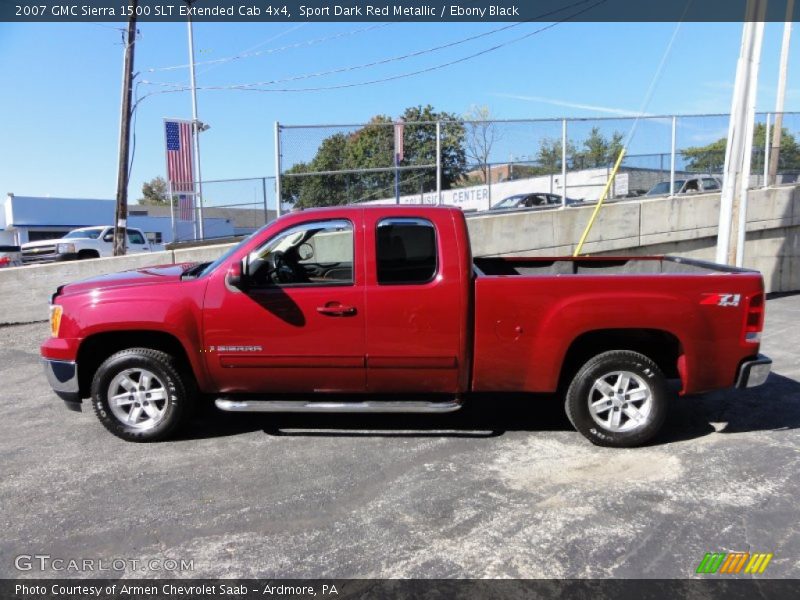 Sport Dark Red Metallic / Ebony Black 2007 GMC Sierra 1500 SLT Extended Cab 4x4