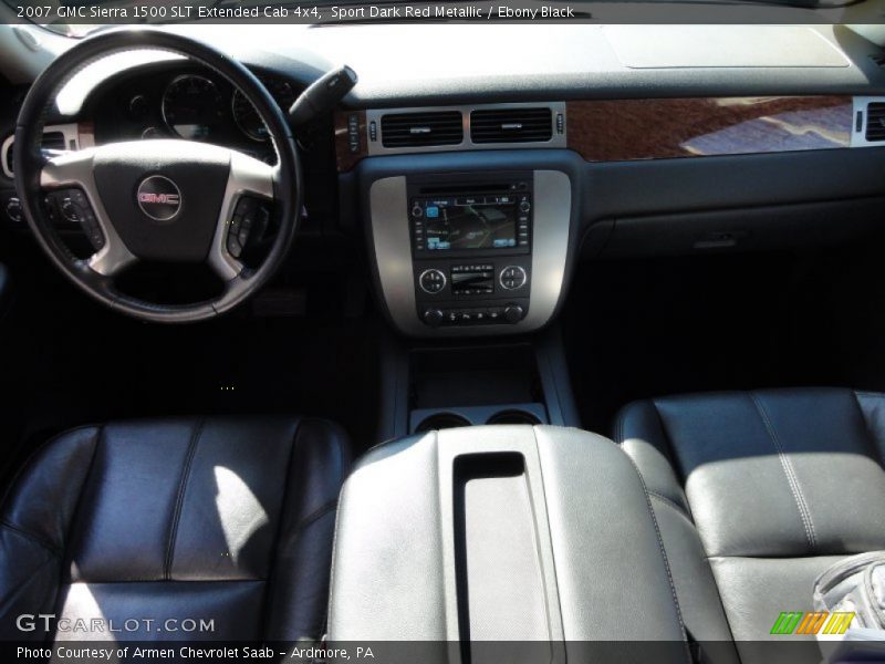 Sport Dark Red Metallic / Ebony Black 2007 GMC Sierra 1500 SLT Extended Cab 4x4