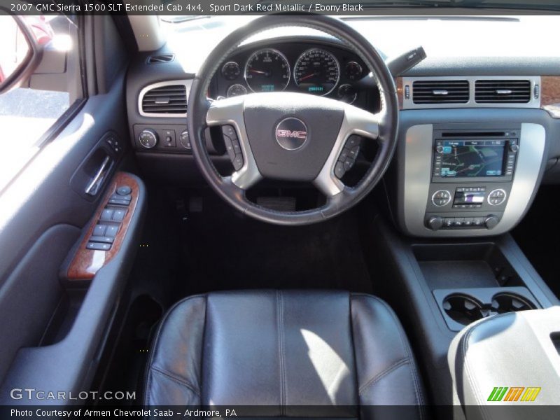 Sport Dark Red Metallic / Ebony Black 2007 GMC Sierra 1500 SLT Extended Cab 4x4