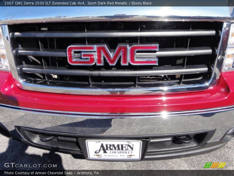 Sport Dark Red Metallic / Ebony Black 2007 GMC Sierra 1500 SLT Extended Cab 4x4