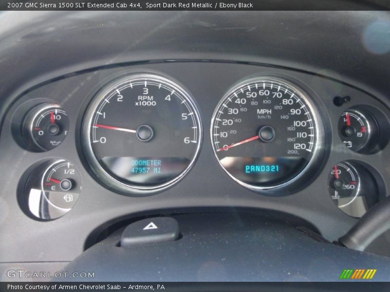 Sport Dark Red Metallic / Ebony Black 2007 GMC Sierra 1500 SLT Extended Cab 4x4