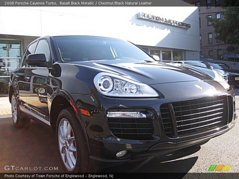 Basalt Black Metallic / Chestnut/Black Natural Leather 2008 Porsche Cayenne Turbo