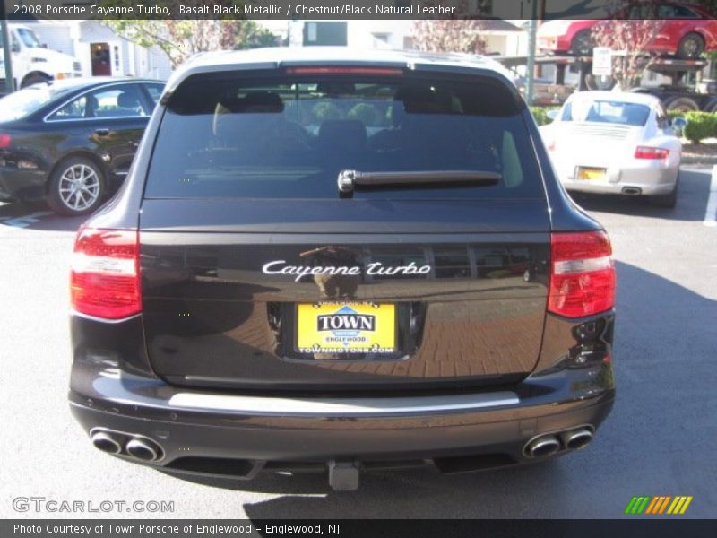 Basalt Black Metallic / Chestnut/Black Natural Leather 2008 Porsche Cayenne Turbo