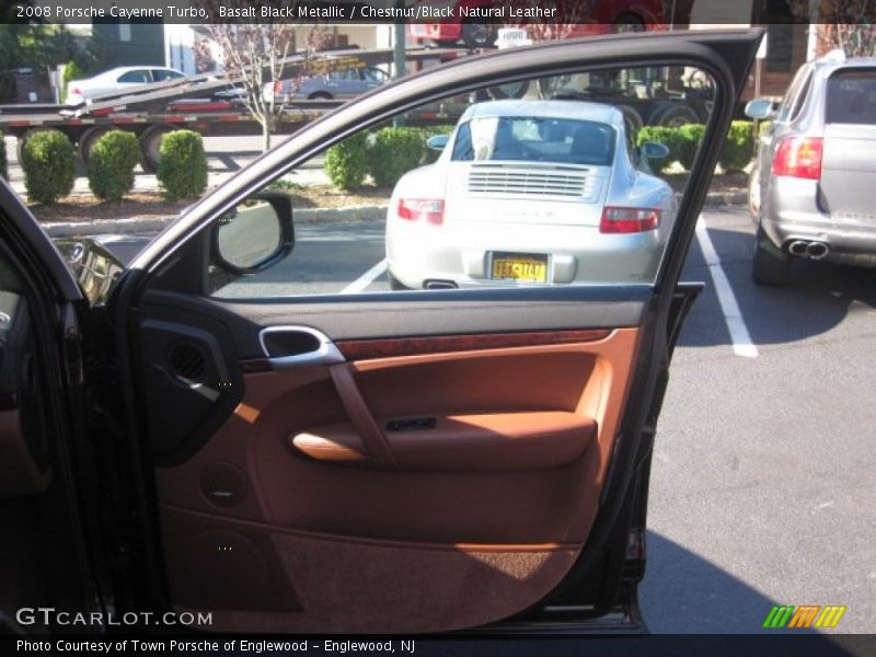 Basalt Black Metallic / Chestnut/Black Natural Leather 2008 Porsche Cayenne Turbo