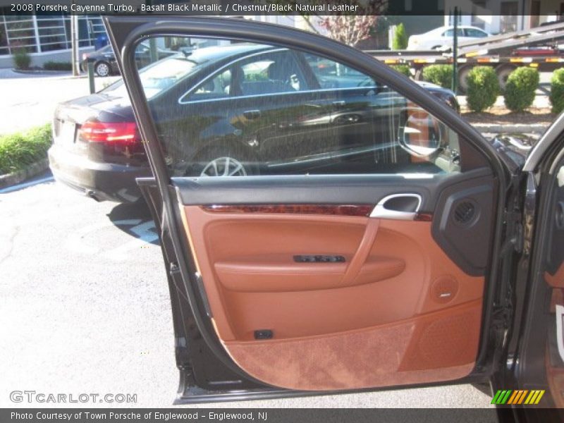 Basalt Black Metallic / Chestnut/Black Natural Leather 2008 Porsche Cayenne Turbo