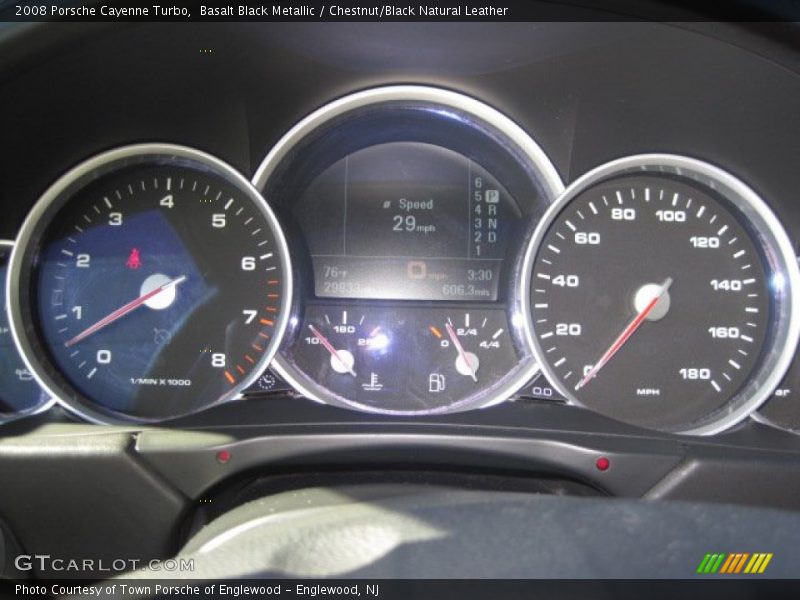 Basalt Black Metallic / Chestnut/Black Natural Leather 2008 Porsche Cayenne Turbo