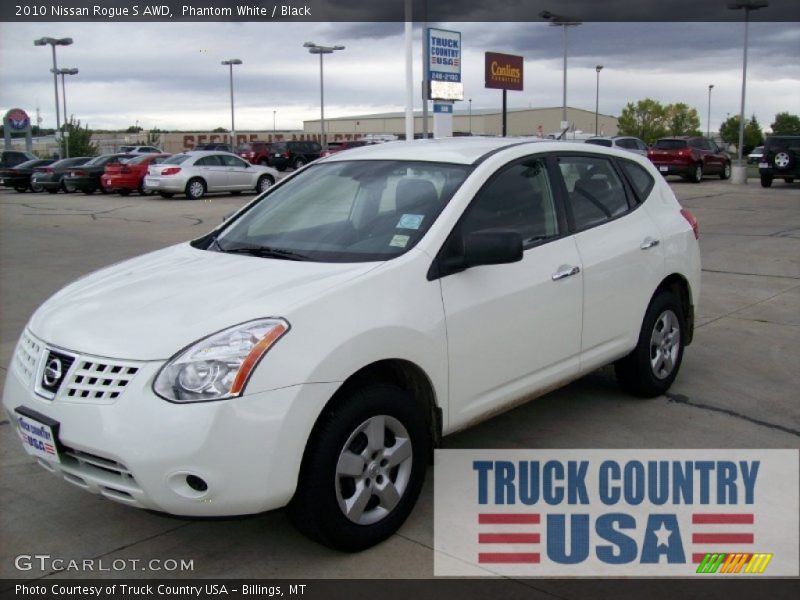 Phantom White / Black 2010 Nissan Rogue S AWD
