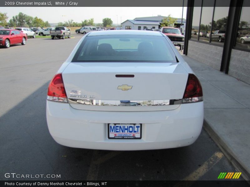 White / Gray 2009 Chevrolet Impala LS