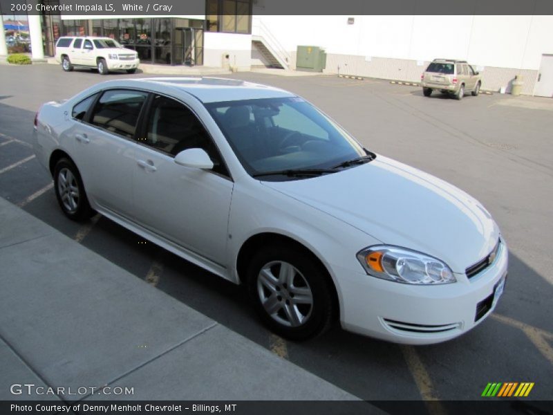 White / Gray 2009 Chevrolet Impala LS