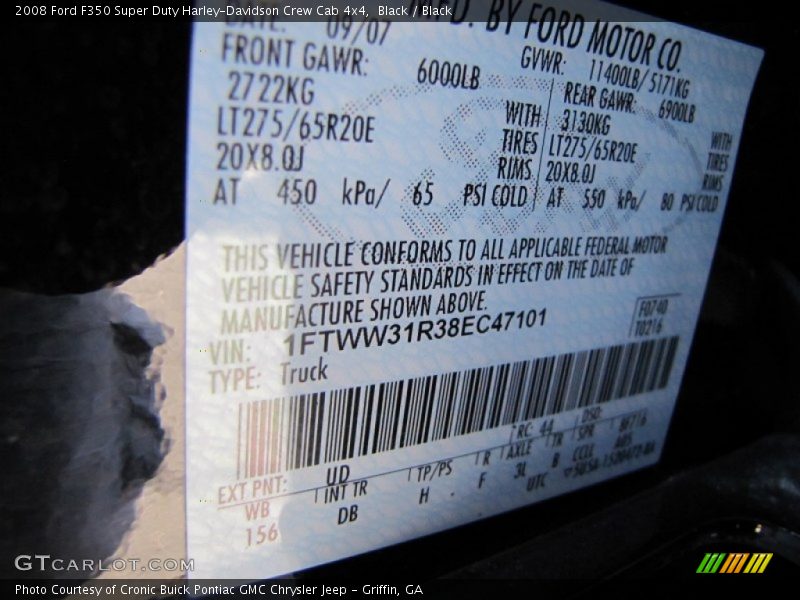 Black / Black 2008 Ford F350 Super Duty Harley-Davidson Crew Cab 4x4