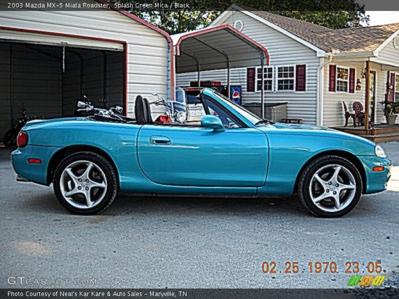 Splash Green Mica / Black 2003 Mazda MX-5 Miata Roadster