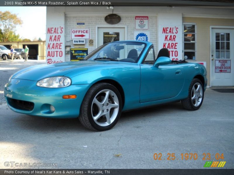 Splash Green Mica / Black 2003 Mazda MX-5 Miata Roadster