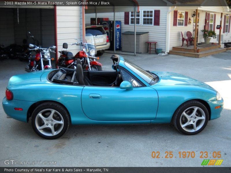 Splash Green Mica / Black 2003 Mazda MX-5 Miata Roadster