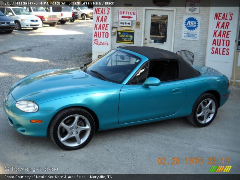 Splash Green Mica / Black 2003 Mazda MX-5 Miata Roadster