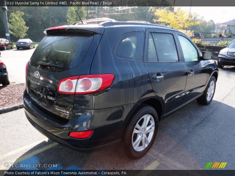 Pacific Blue Pearl / Beige 2010 Hyundai Santa Fe Limited 4WD