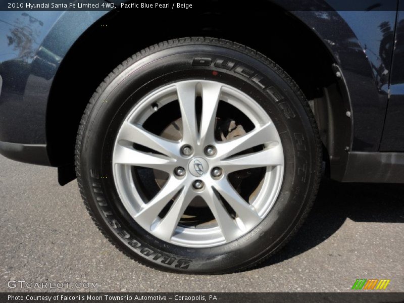 Pacific Blue Pearl / Beige 2010 Hyundai Santa Fe Limited 4WD