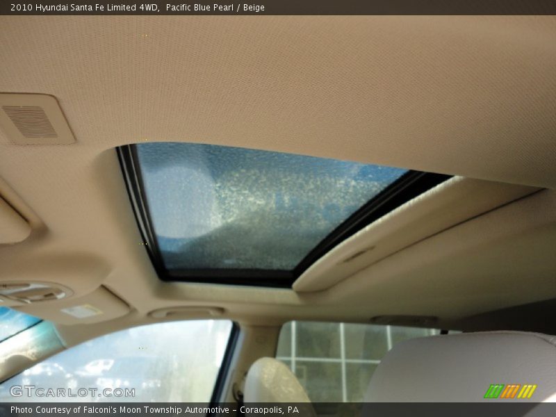 Pacific Blue Pearl / Beige 2010 Hyundai Santa Fe Limited 4WD