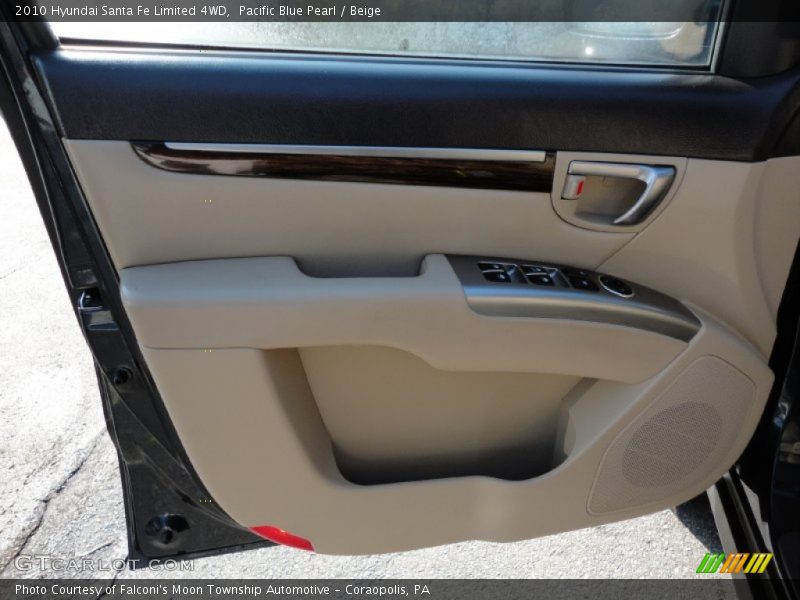 Pacific Blue Pearl / Beige 2010 Hyundai Santa Fe Limited 4WD