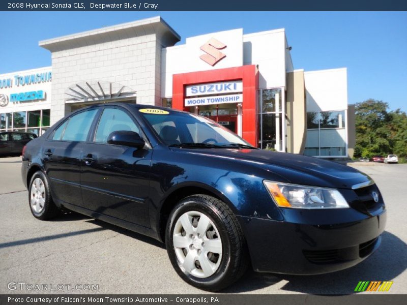 Deepwater Blue / Gray 2008 Hyundai Sonata GLS