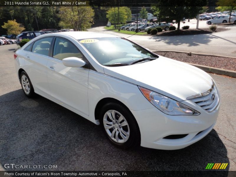 Pearl White / Camel 2011 Hyundai Sonata GLS