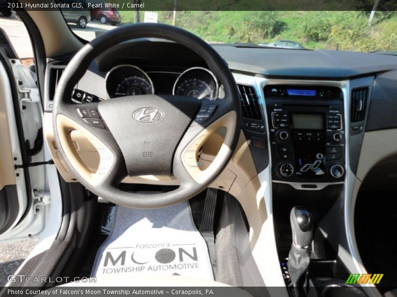 Pearl White / Camel 2011 Hyundai Sonata GLS
