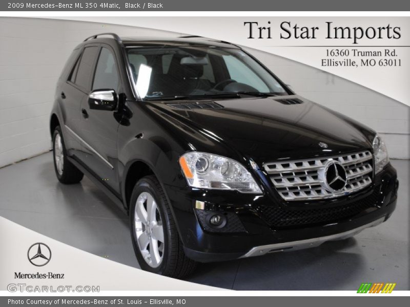 Black / Black 2009 Mercedes-Benz ML 350 4Matic