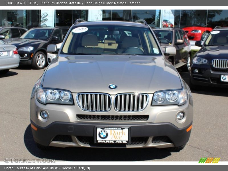 Platinum Bronze Metallic / Sand Beige/Black Nevada Leather 2008 BMW X3 3.0si