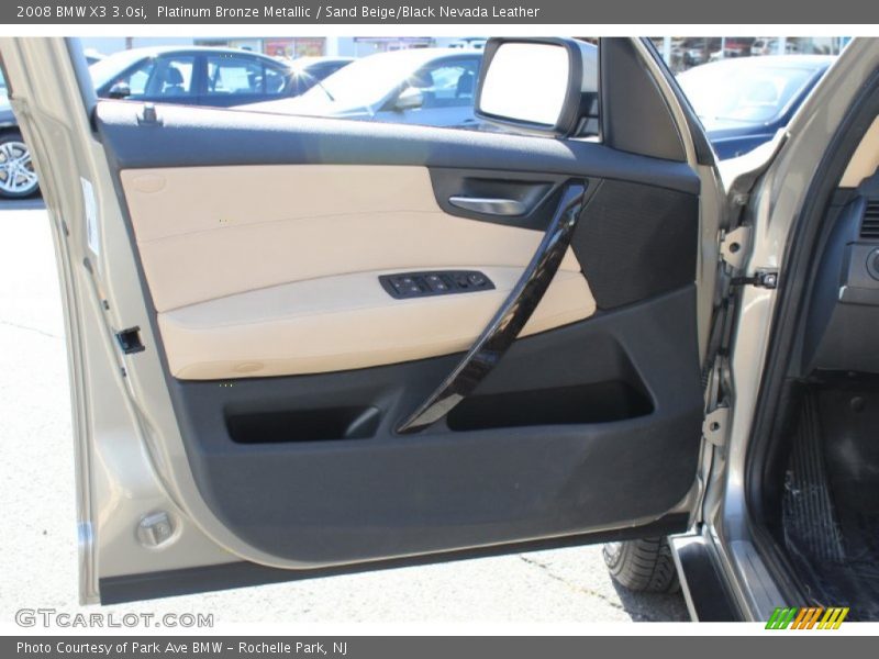 Platinum Bronze Metallic / Sand Beige/Black Nevada Leather 2008 BMW X3 3.0si