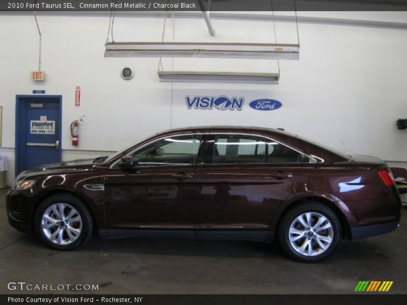 Cinnamon Red Metallic / Charcoal Black 2010 Ford Taurus SEL