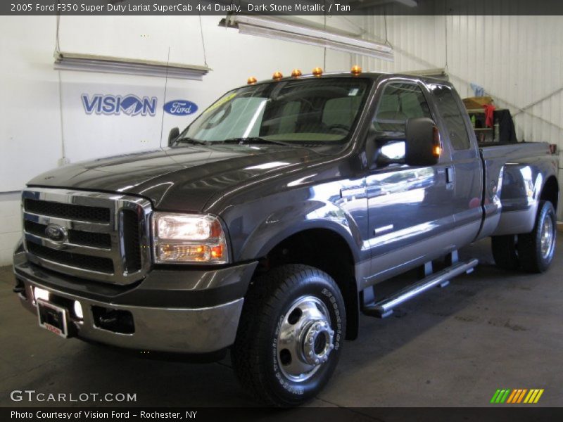 Dark Stone Metallic / Tan 2005 Ford F350 Super Duty Lariat SuperCab 4x4 Dually